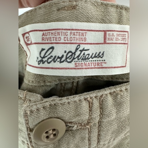 Women’s Levi Straus Khaki Cargo Midi 90’s Skirt Size 6 Front Slit Boho - Picture 3 of 5